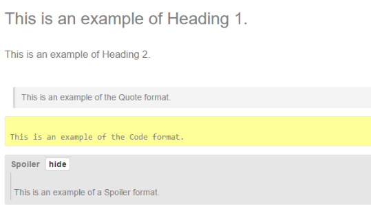 Heading Examples