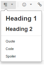 The format button and its menu