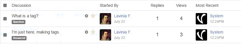 Status labels appear next to thread titles