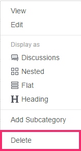 The delete option is the very the bottom of the menu.
