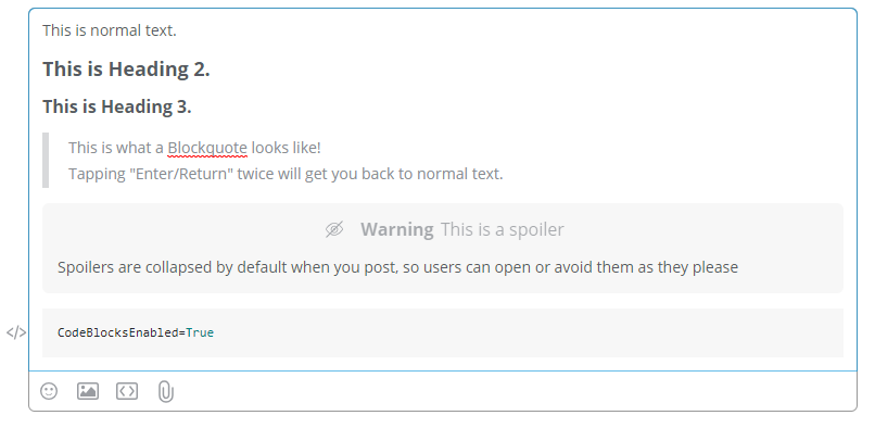 Block Formats Examples
