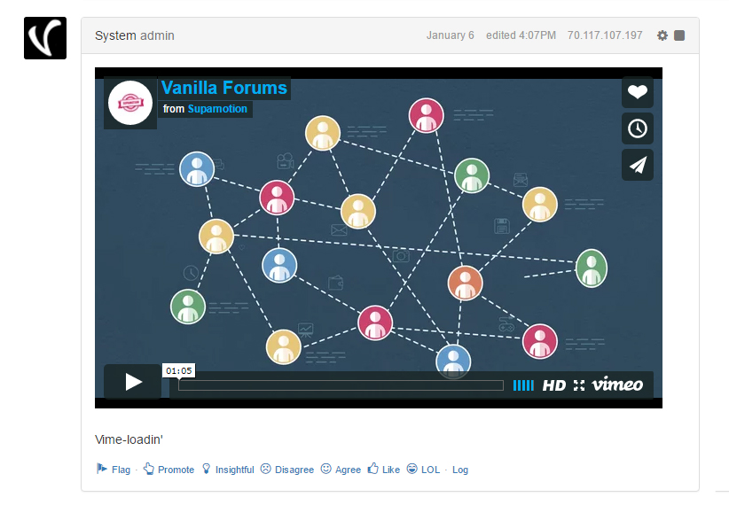 A Vimeo Video, embedded.