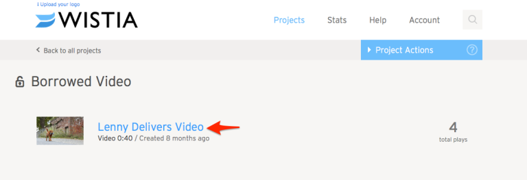 Selecting a video.