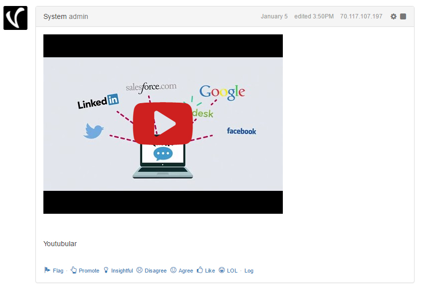 A Youtube video, embedded.